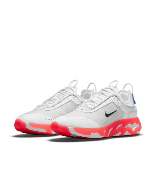 Nike White React Live Bright Crimson' for men