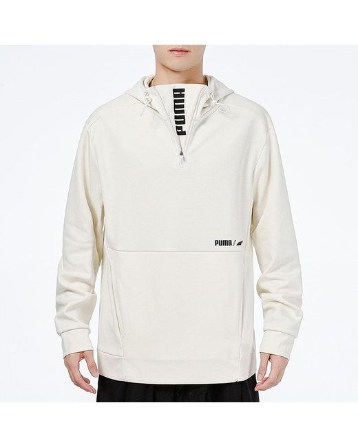 PUMA White Half Zip Jacket for men