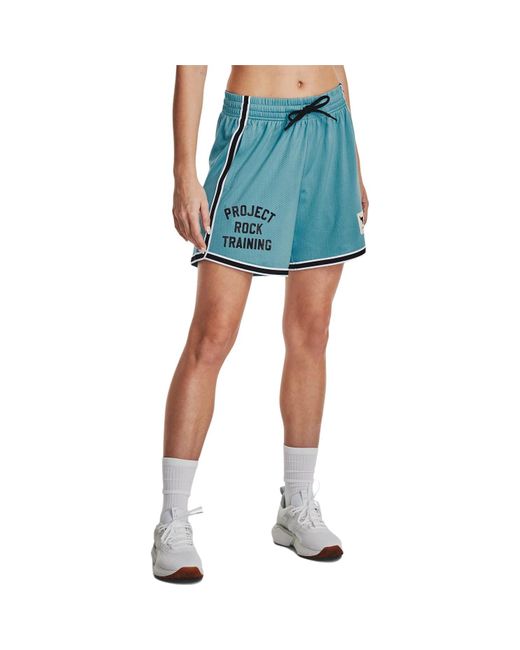 Under Armour Blue (Wmns) Project Rock Penny Mesh Shorts 'Glacier'