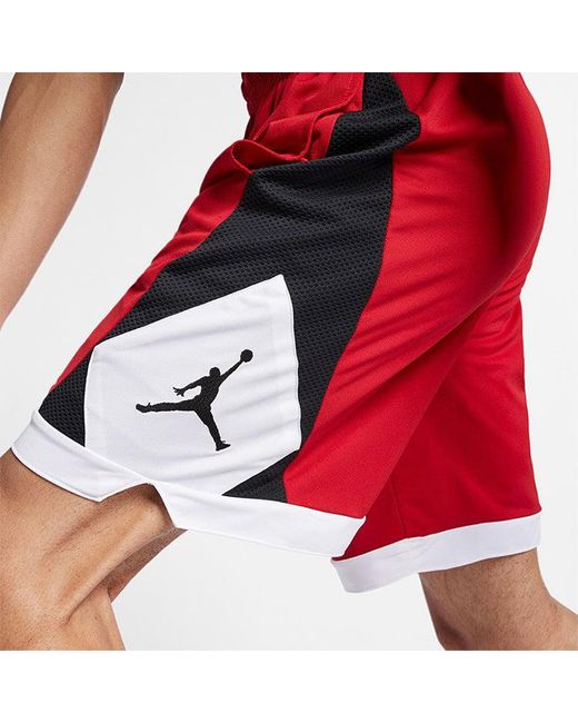 Nike Red Side Logo Basketball Sports Shorts for men