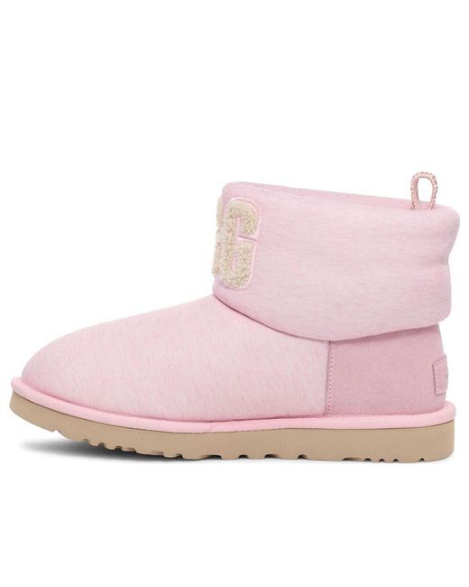 Ugg Pink (Wmns) Classic Mini Fur Jersey Cozy Boot