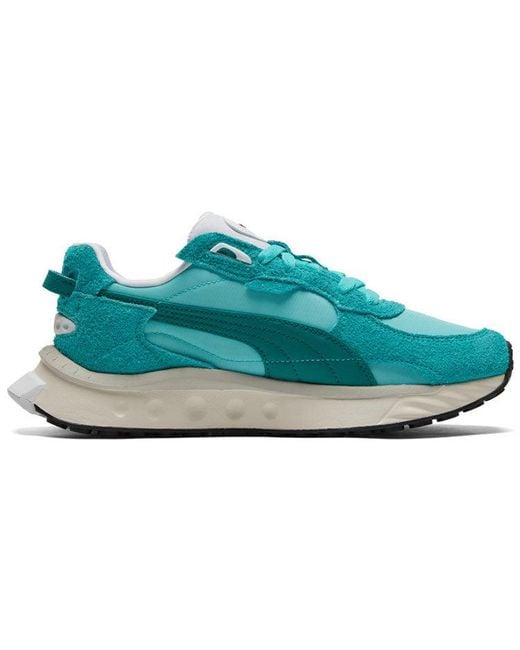 PUMA Blue Wild Rider Vintage Running Shoes for men