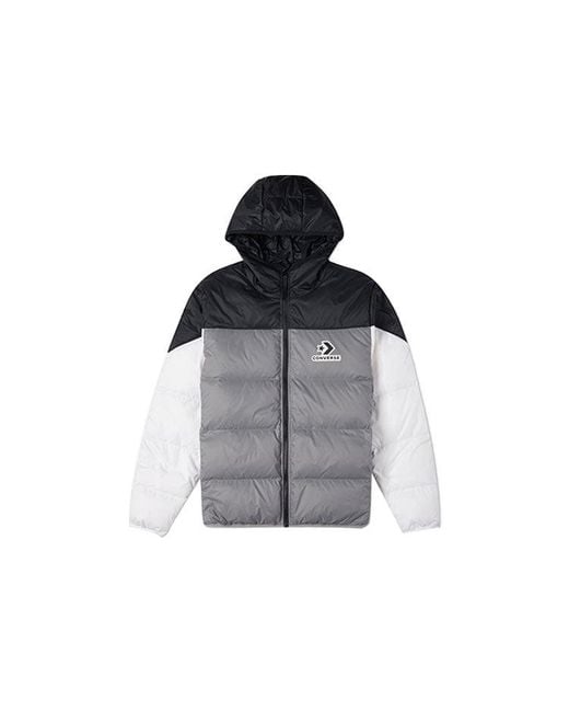 Converse Gray Classic Casual Warm Hooded Down Jacket for men
