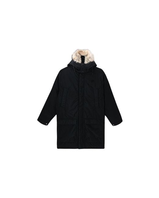 Adidas Blue Originals Down Fur Parka Casual Sports Stay Warm Hooded Down Jacket for men