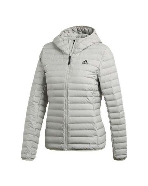 adidas Varilite Soft Hooded Jacket in Gray | Lyst