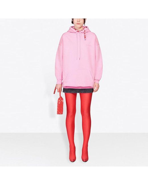 Balenciaga Pink (Wmns) Ss21 Loose Version Back Alphabet Hoodie