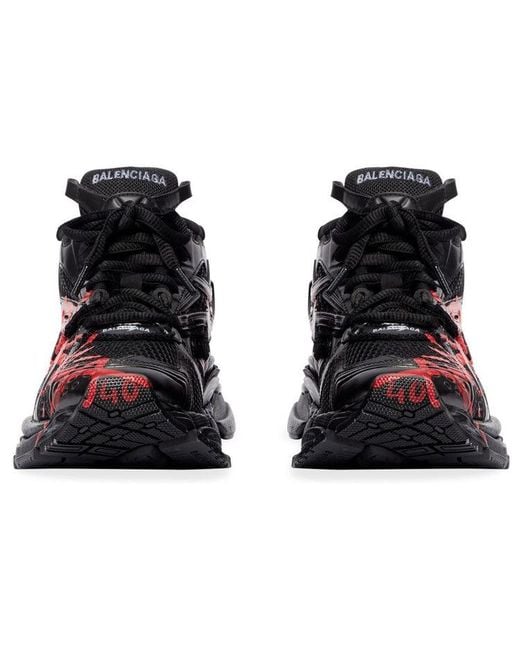 Balenciaga Red Runner Graffiti Sneakers And Mesh And Nylon' for men