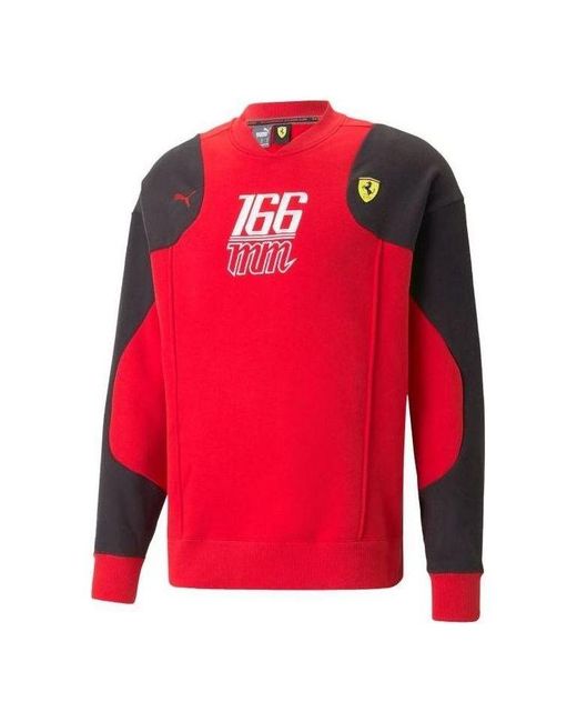 PUMA Red Scuderia Ferrari Statement Crew Neck Sweatshirt for men