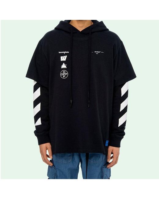 Off-White c/o Virgil Abloh Black C/O Virgil Abloh Diag Mariana Hooded Tee for men