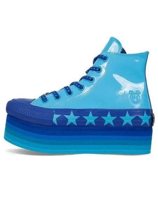 Converse Blue (Wmns) Miley Cyrus X Chuck Taylor All Star Platform Faux Patent Hi 'Gnarly'
