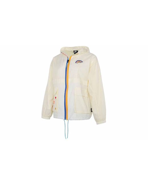 Nike White (Wmns) Nsw Icon Clash Jacket Ss22 Athleisure Casual Sports Hooded Jacket Autumn