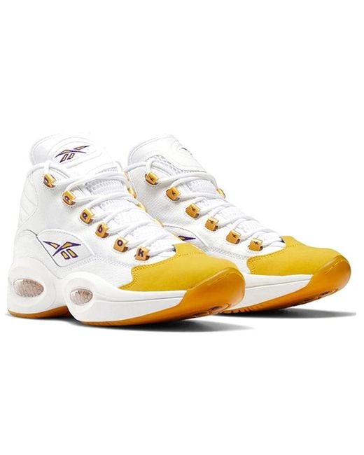 Reebok Yellow Question Mid Toe