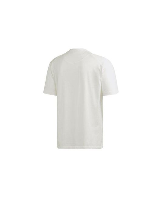 Adidas White Y-3 Ss21 Casual Logo Short Sleeve T-Shirt for men