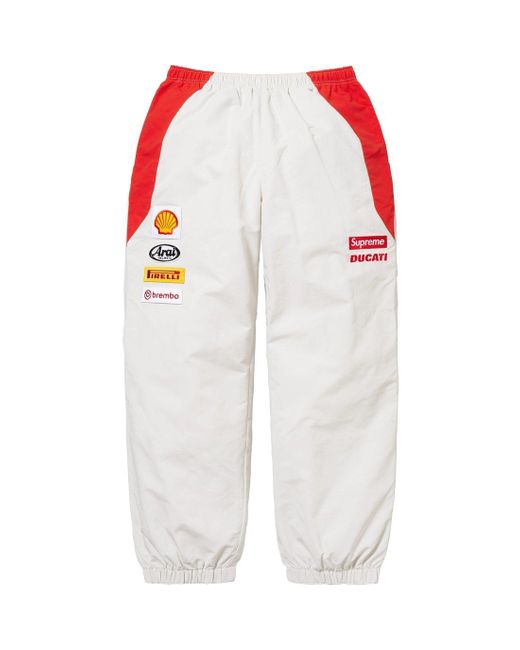 Supreme White X Ducati Track Pants for men