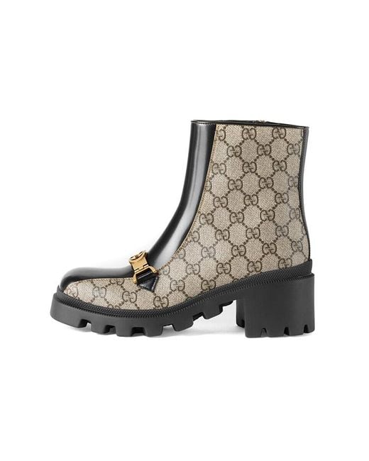 Gucci Brown (Wmns) Horesbit Interlocking G Ankle Boots Ebony'