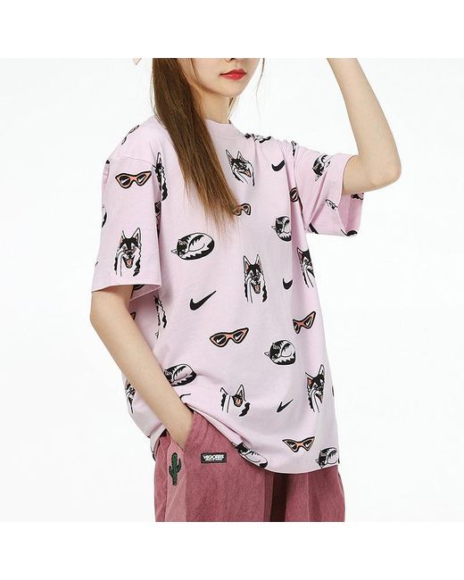 Nike Pink (Wmns) As W Sportswear Bf Dog Aop Regal