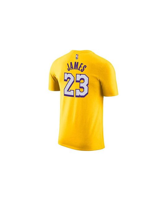 Nike Yellow Nba Lakers Basketball Sports Short Sleeve Lebron James 23 for men