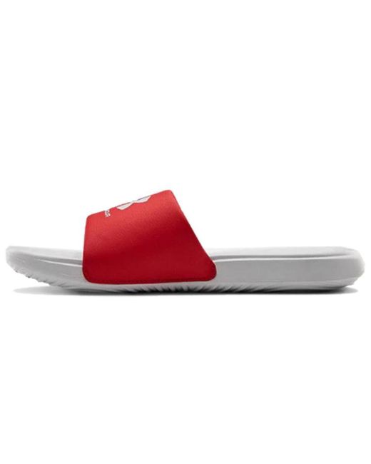 Under Armour Red Ansa Fixed Slide 'Halo' for men