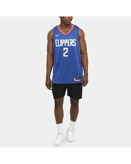 Nike Blue Nba Sports Basketball Jersey Sw Fan Edition Los Angeles Clippers Leonard 2 for men