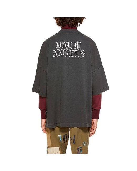 Palm Angels Black Ss21 Burning Head Loose T-Shirt for men