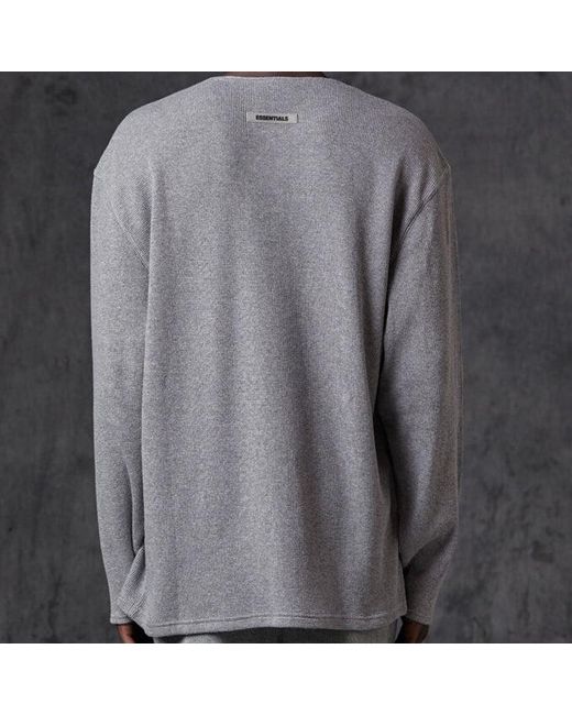 Fear Of God Gray Fw20 Long Sleeve Henley Tee for men