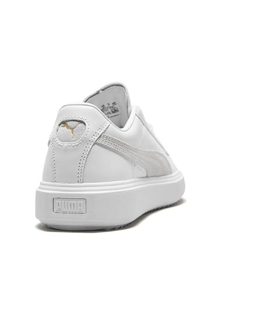 PUMA White Breaker Low Top Casual Skate Shoes for men