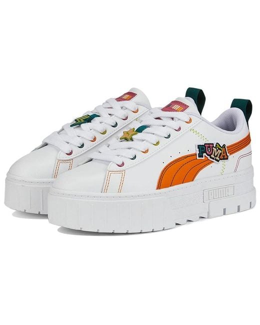 PUMA White (Wmns) Mayze Pierced Brick'