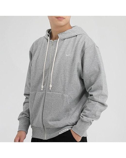 Nike Gray Casual Sports Knit Cardigan Hooded Jacket Light for men