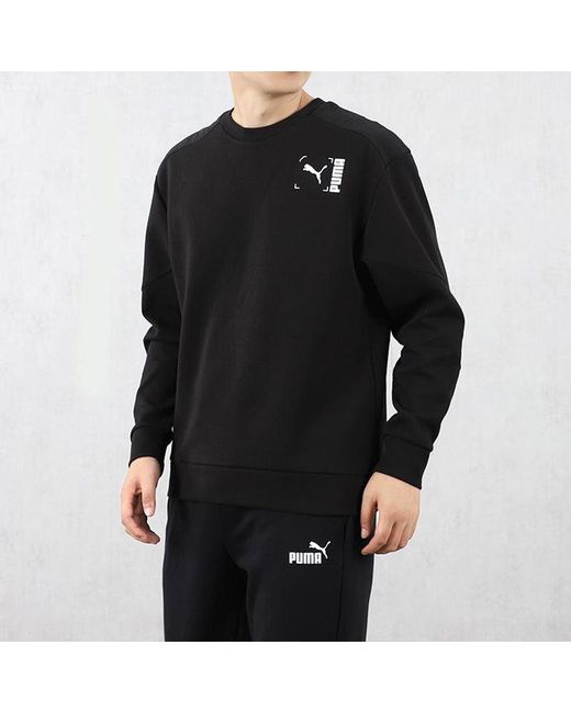 PUMA Black Nu-Tility Round Neck Casual Pullover Sports for men