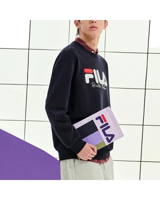 Fila Blue Classic Logo Crew Sweater for men