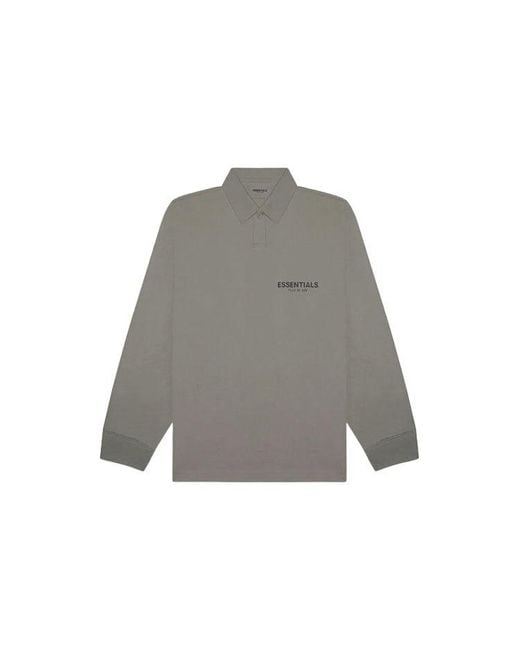 Fear Of God Gray Fw20 Long Sleeve Polo Shirt 'Cement' for men
