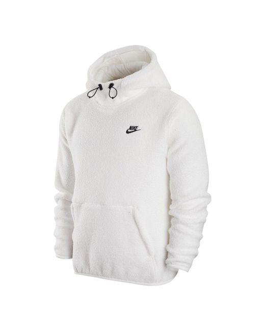 Nike White Sport Logo Drawstring Hoodie for men