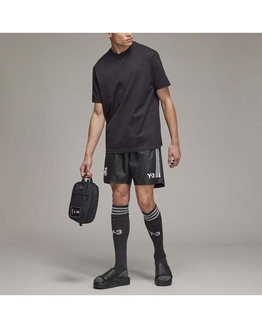 Adidas Black X Y-3 Crossover Real Madrid Stripe Logo Breathable Sports Training Shorts for men
