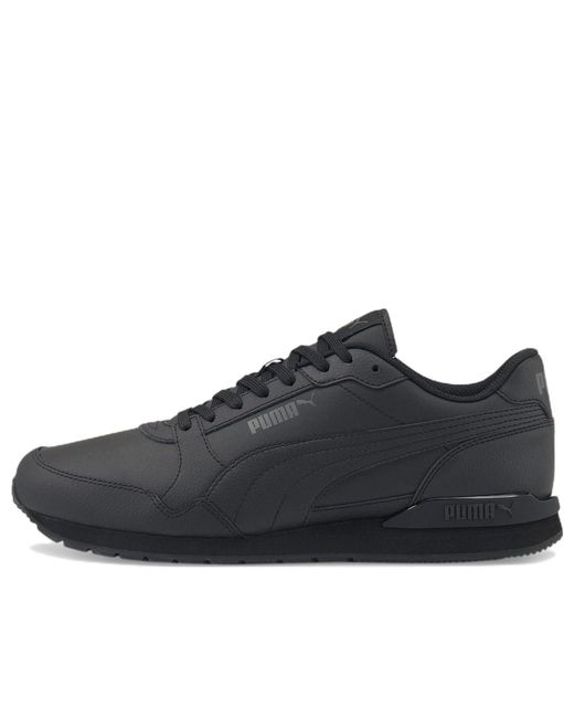 PUMA Black St Runner V3 Leather 'Triple' for men