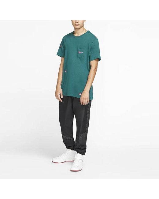Nike Green Sb Skateboard X Parra Pocket T-Shirt Midnight Turq Tee for men