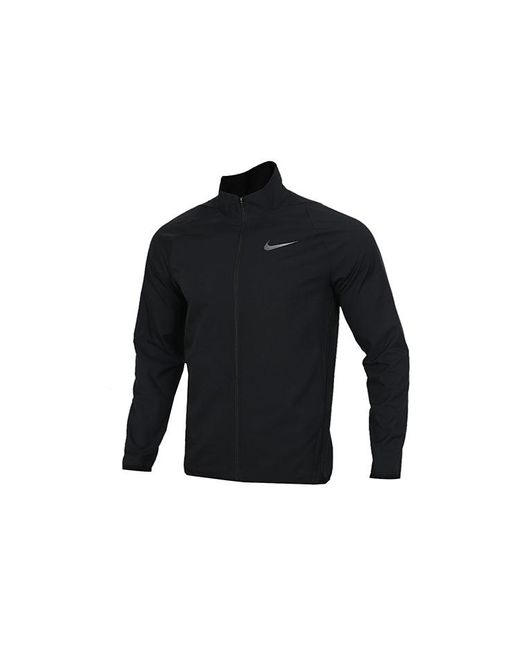 Nike Black Team Woven Stand Collar Training Jacket for men