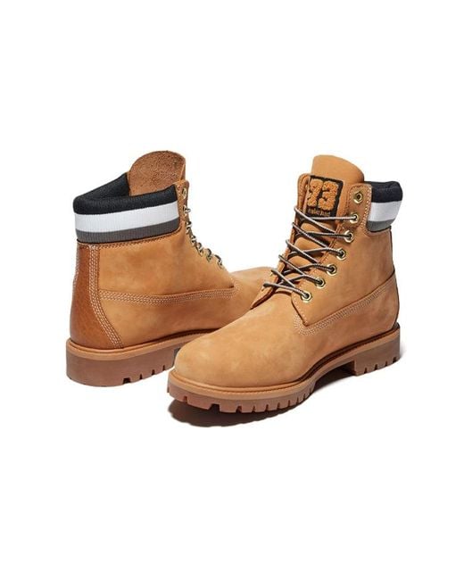 Timberland Brown Heritage 6 Inch Waterproof Boot 'Wheat Nubuck With' for men