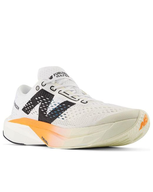 New Balance White Fuelcell Supercomp Pacer V2 'Hot Mango' for men