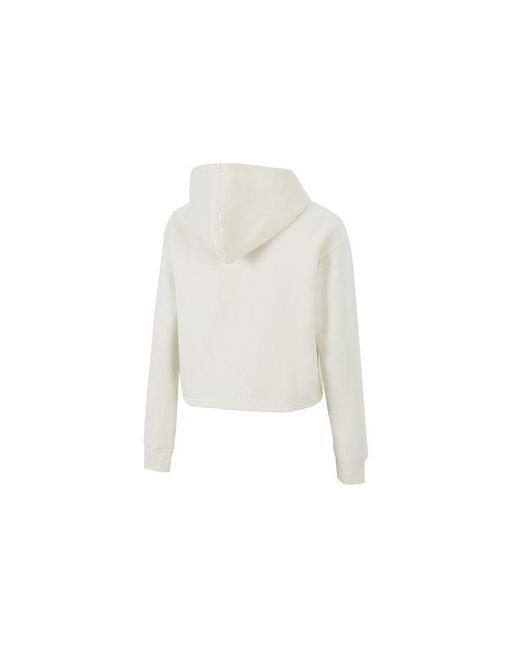 PUMA White (Wmns) Essential Metallic Cropped Hoodie
