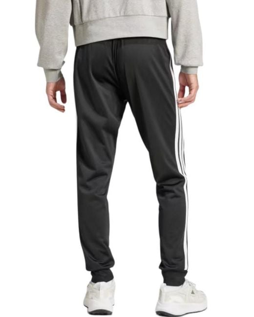 Adidas Black 3-Stripes Tricot Regular Tapered Track Pants for men