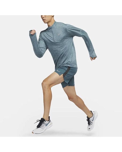 Nike Blue Nk Df Elmnt Top Hz Casual Breathable Sports Long Sleeves for men