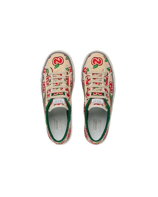 Gucci Red (Wmns) Tennis 1977 'Gg Apple Print'