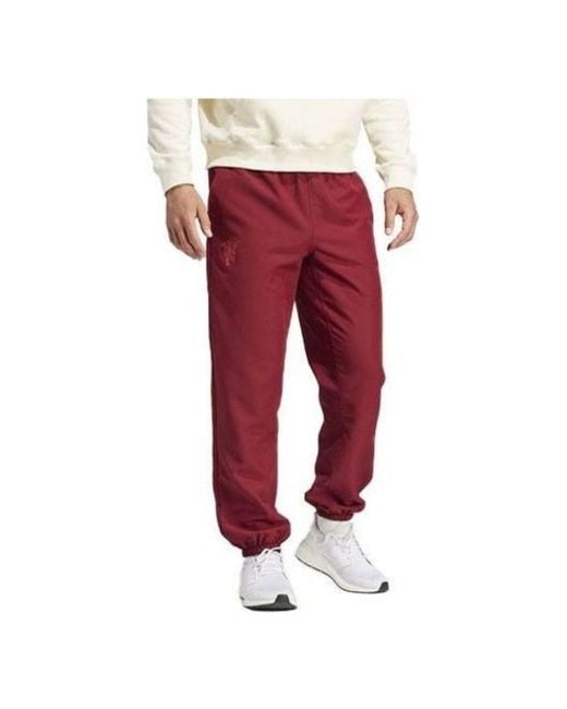 Adidas Red Manchester United Lfstlr Woven Pants for men