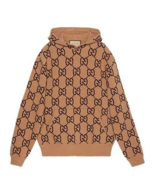 Gucci Brown gg Wool Hooded Sweatshirt for men