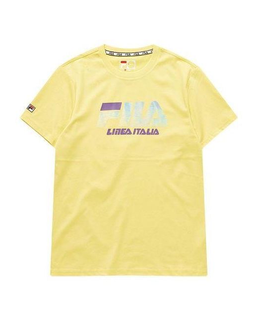 Fila Yellow Basic Round Neck Short Sleeve Couple Style