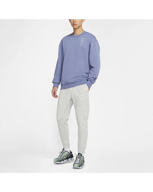 Nike Gray Sportswear Swoosh Logo Slim Fit Bundle Feet Sports Long Pants for men
