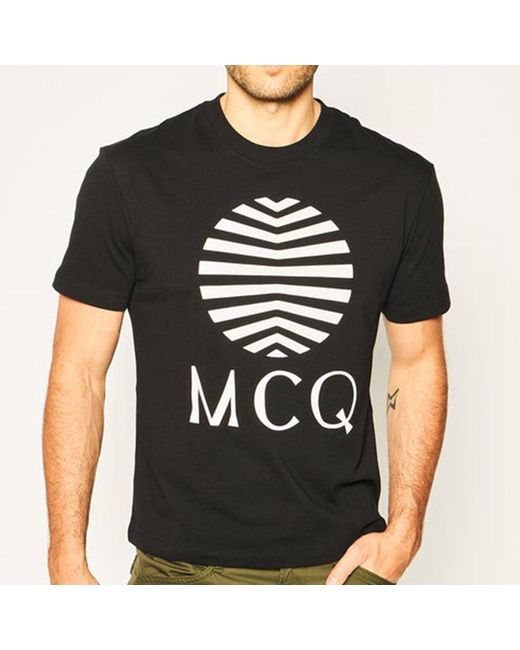 McQueen Black Logo Printing T-Shirt for men