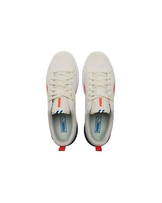 PUMA White Suede Bloc 'Pristine Cherry Tomato' for men