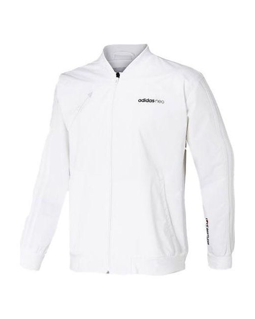 Adidas White Casual Sports Baseball Jacket for men