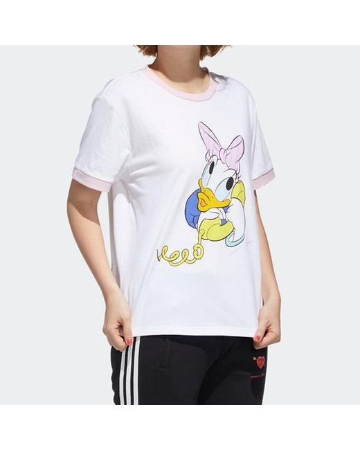 Adidas White (Wmns) Neo Dsny Cp Tee Disney Donald Duck Sports Short Sleeve